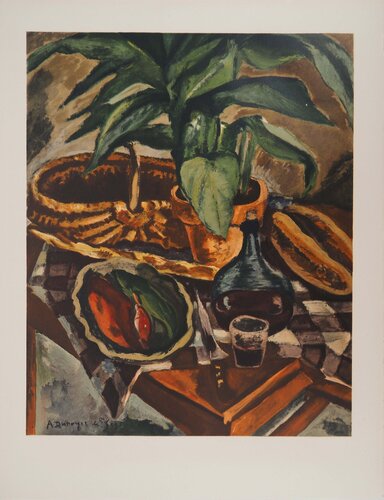 Nature morte au panier, Lithographie signée von André Dunoyer de Segonzac, Druck kaufen auf Singulart
