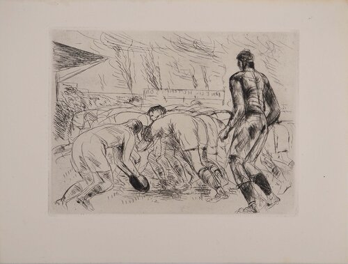 Tableaux de Paris : La mêlée de rugby von André Dunoyer de Segonzac, Druck kaufen auf Singulart