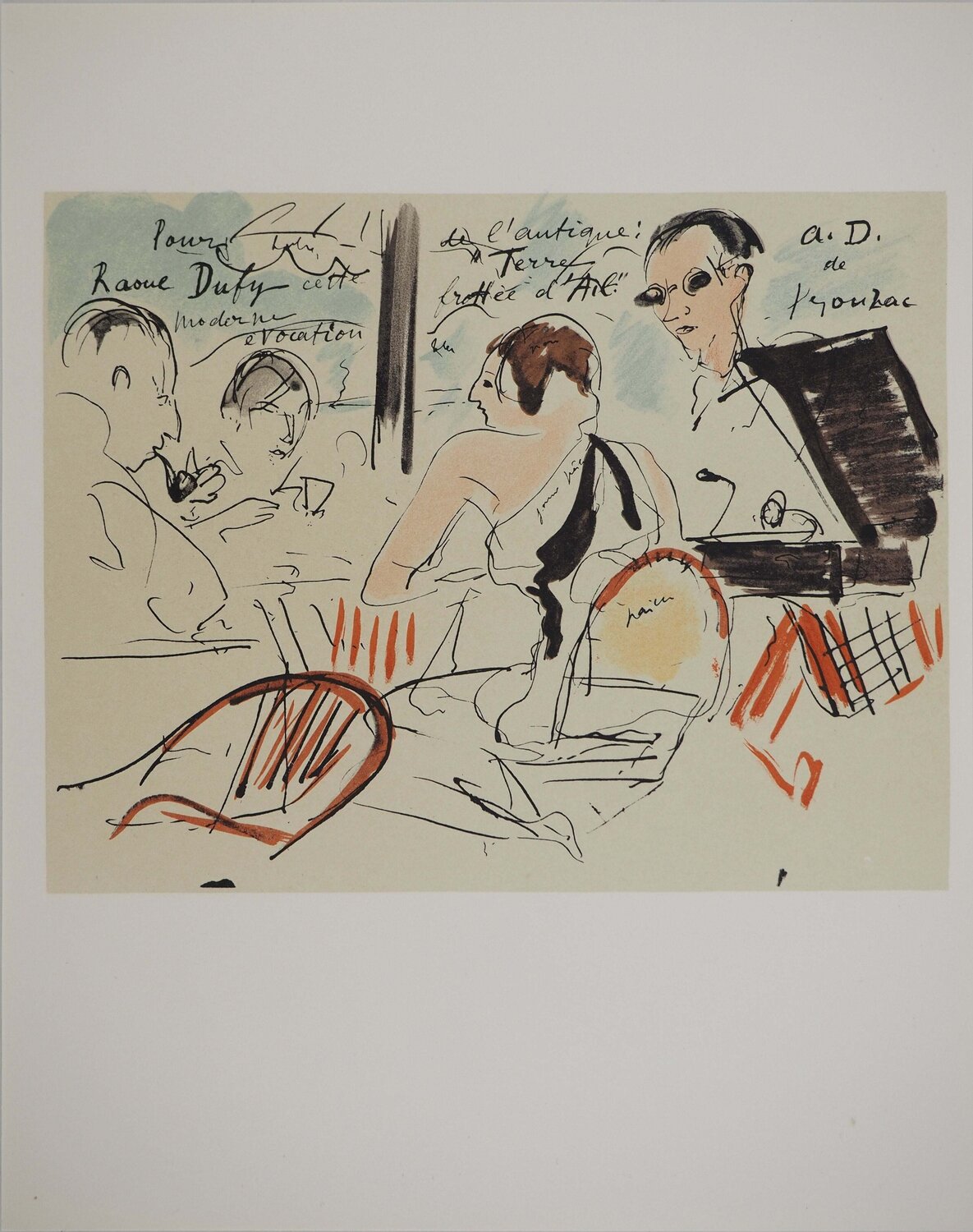 A la terrasse d'un café André Dunoyer de Segonzac Afdruk te koop