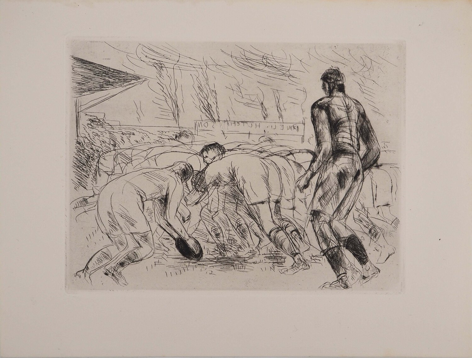 Tableaux de Paris : La mêlée de rugby André Dunoyer de Segonzac Druck zu verkaufen