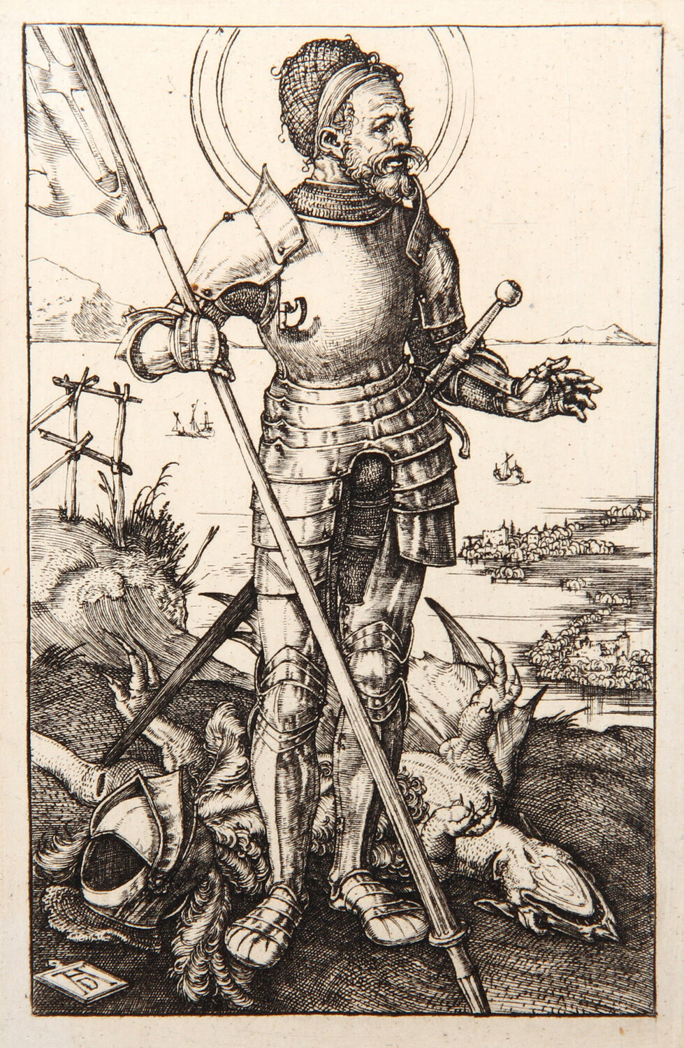 Saint Georges a Pied Albrecht Dürer Stampa in vendita