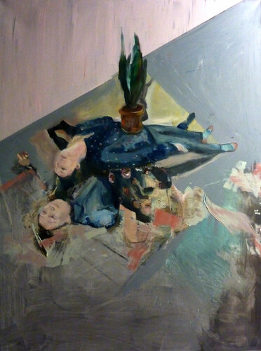 Familienleben mit Pflanze di Mila Veljac'a, Pittura in vendita su Singulart