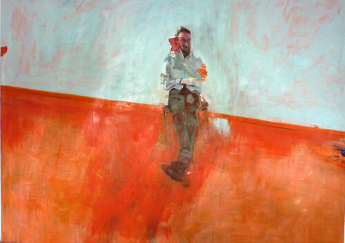 Mann mit roten Vase by Mila Veljac'a, 油畫 for Sale on Singulart