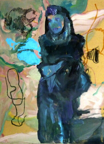 in der Warteposition di Mila Veljac'a, Pittura in vendita su Singulart