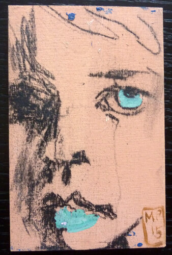 Mädchen mit blauen Augen di Mila Veljac'a, Pittura in vendita su Singulart