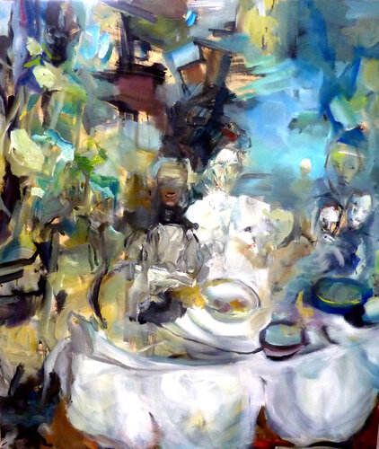 Gartenfest van Mila Veljac'a, Schilderij te koop op Singulart
