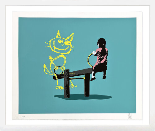 See What I Saw (Green), framed hand signed screen print by Eelus, Print for Sale on Singulart