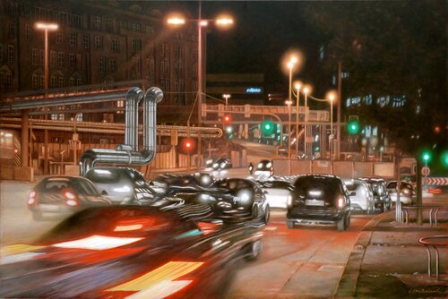 Stuttgart 21 - Rush Hour von Richard Mierniczak, Malerei kaufen auf Singulart