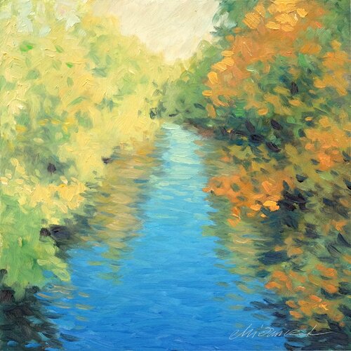 Neckar in the morning - In the Black Forest 21. von Richard Mierniczak, Malerei kaufen auf Singulart