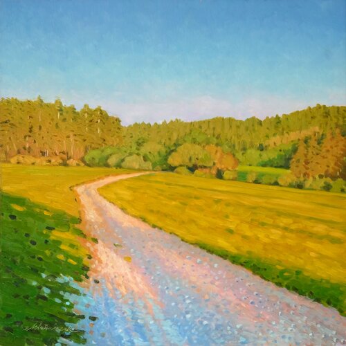 During hike in Black Forest di Richard Mierniczak, Pittura in vendita su Singulart