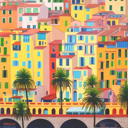 Menton 2. par Richard Mierniczak, Peinture en vente sur Singulart