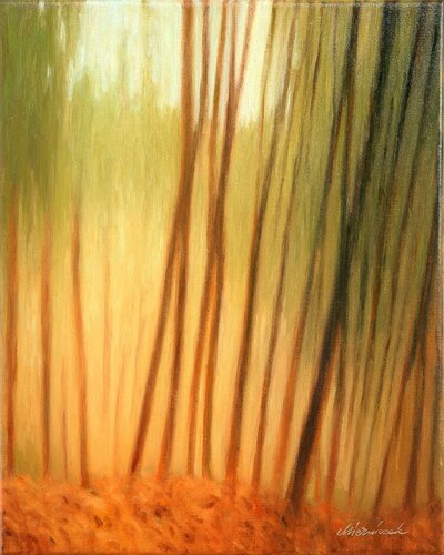 Forest in the evening van Richard Mierniczak, Schilderij te koop op Singulart