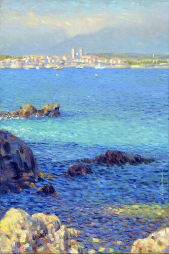 View on Antibes 1. van Richard Mierniczak, Schilderij te koop op Singulart