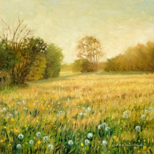 Sunny meadow by Richard Mierniczak, 油畫 for Sale on Singulart