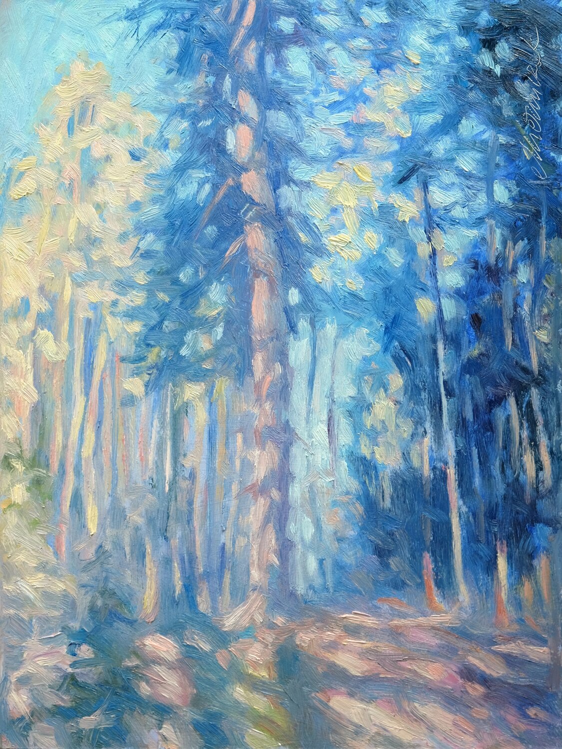 Sunny Forest - In the Black Forest 19. Richard Mierniczak Originalgemälde zu verkaufen