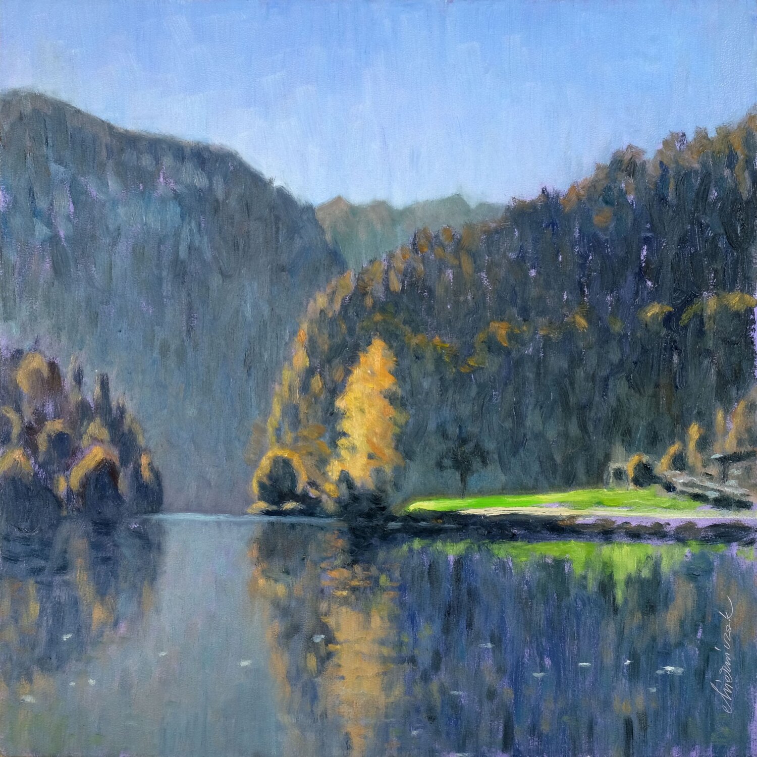 At Koenigssee 4. (Bavaria) Richard Mierniczak Dipinto originale in vendita