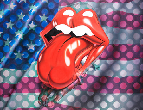 All American Lady Lick di Ron English, Pittura in vendita su Singulart