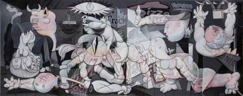 Fast Food Guernica van Ron English, Schilderij te koop op Singulart