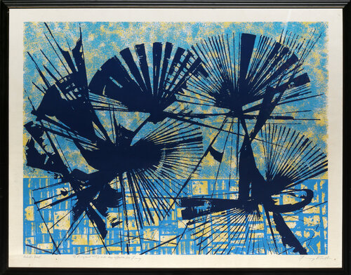 Untitled (Blue Fans) by Jimmy Ernst, Print for Sale on Singulart