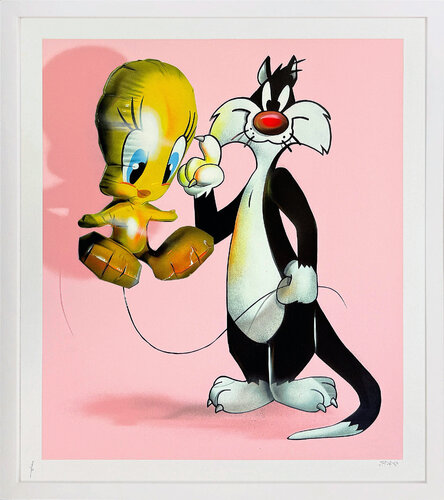 Pet Hate (Pink), framed hand finished screen print by Fanakapan, Print for Sale on Singulart