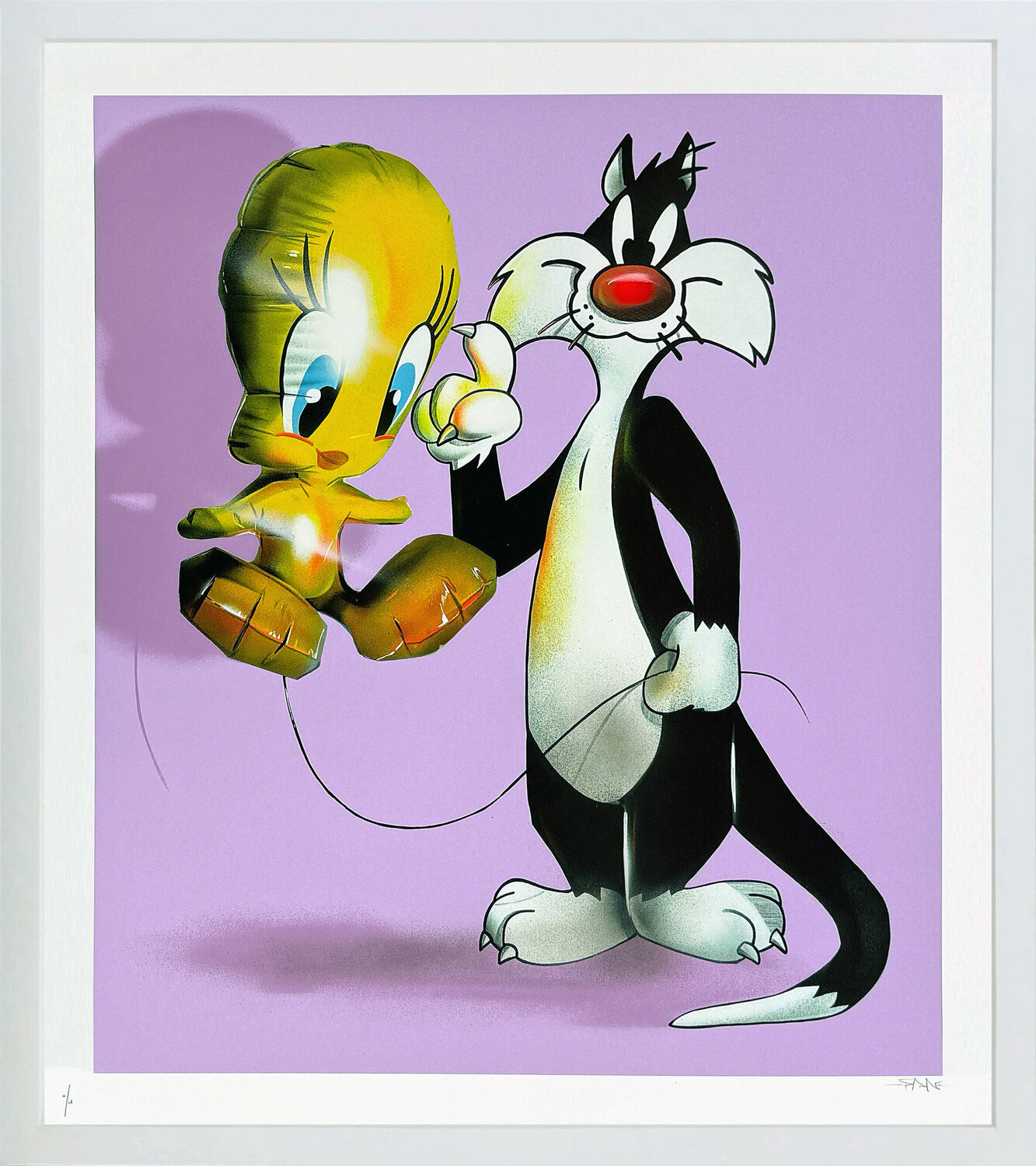 Pet Hate (Lilac), framed hand finished screen print Fanakapan