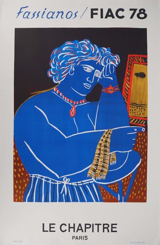 Penseur à la montre (FIAC 1978), Affiche en lithographie originale signée by Alekos Fassianos, Print for Sale on Singulart
