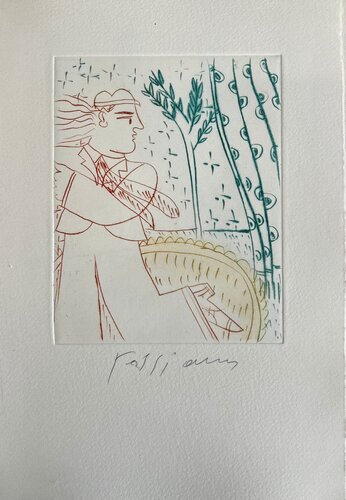 Untitled (Figure with foliage) di Alekos Fassianos, Stampa in vendita su Singulart