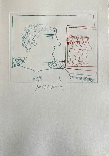 Untitled (Figure with a reflection)  de Alekos Fassianos, Impresión a la venta en Singulart