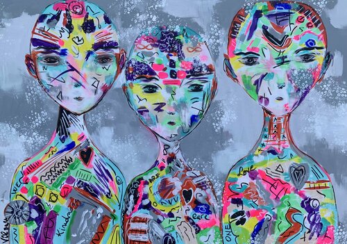 FRIENDS 61 van Veronica Vilsan, Schilderij te koop op Singulart