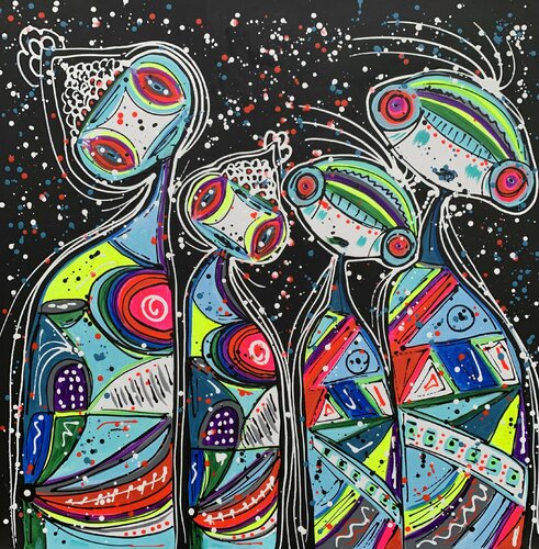 Friends 65 van Veronica Vilsan, Schilderij te koop op Singulart
