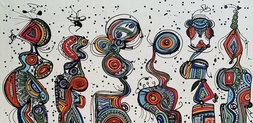 71''X 35''(180X90CM), FRIENDS 71 van Veronica Vilsan, Schilderij te koop op Singulart