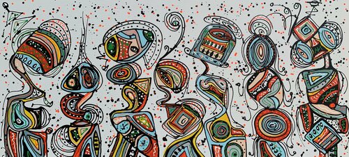 71''x 33''(180x85cm), Friends 72 van Veronica Vilsan, Schilderij te koop op Singulart
