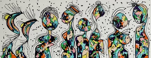 FRIENDS 80 van Veronica Vilsan, Schilderij te koop op Singulart