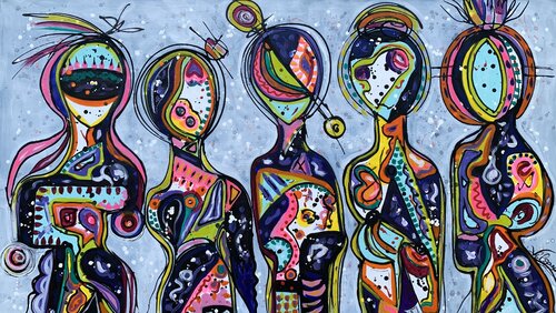 Friends 62 van Veronica Vilsan, Schilderij te koop op Singulart