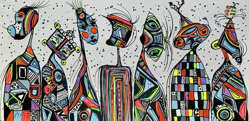 71''X 35''(180X90CM),FRIENDS 40 van Veronica Vilsan, Schilderij te koop op Singulart