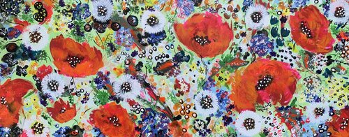 Garden of Joy 3 van Veronica Vilsan, Schilderij te koop op Singulart