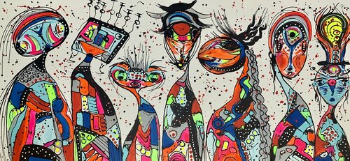 71''x 33''(180x85cm), Friends 42 van Veronica Vilsan, Schilderij te koop op Singulart