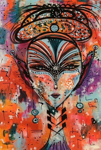 The Queen 3 par Veronica Vilsan, Peinture en vente sur Singulart