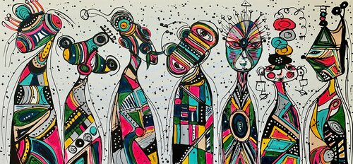 71''x 33''(180x85cm), Friends 44 di Veronica Vilsan, Pittura in vendita su Singulart