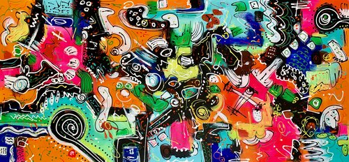 71''x 33''(180x85cm), Life in Colors 27 van Veronica Vilsan, Schilderij te koop op Singulart