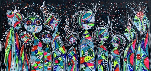 71''x 33''(180x85cm), Friends 51 van Veronica Vilsan, Schilderij te koop op Singulart