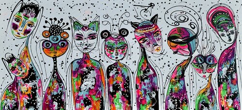 71''x 33''(180x85cm), Friends 55 van Veronica Vilsan, Schilderij te koop op Singulart