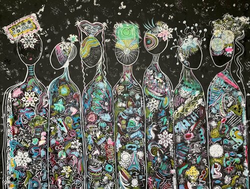 Friends 59 van Veronica Vilsan, Schilderij te koop op Singulart