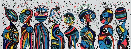 FRIENDS 60 van Veronica Vilsan, Schilderij te koop op Singulart