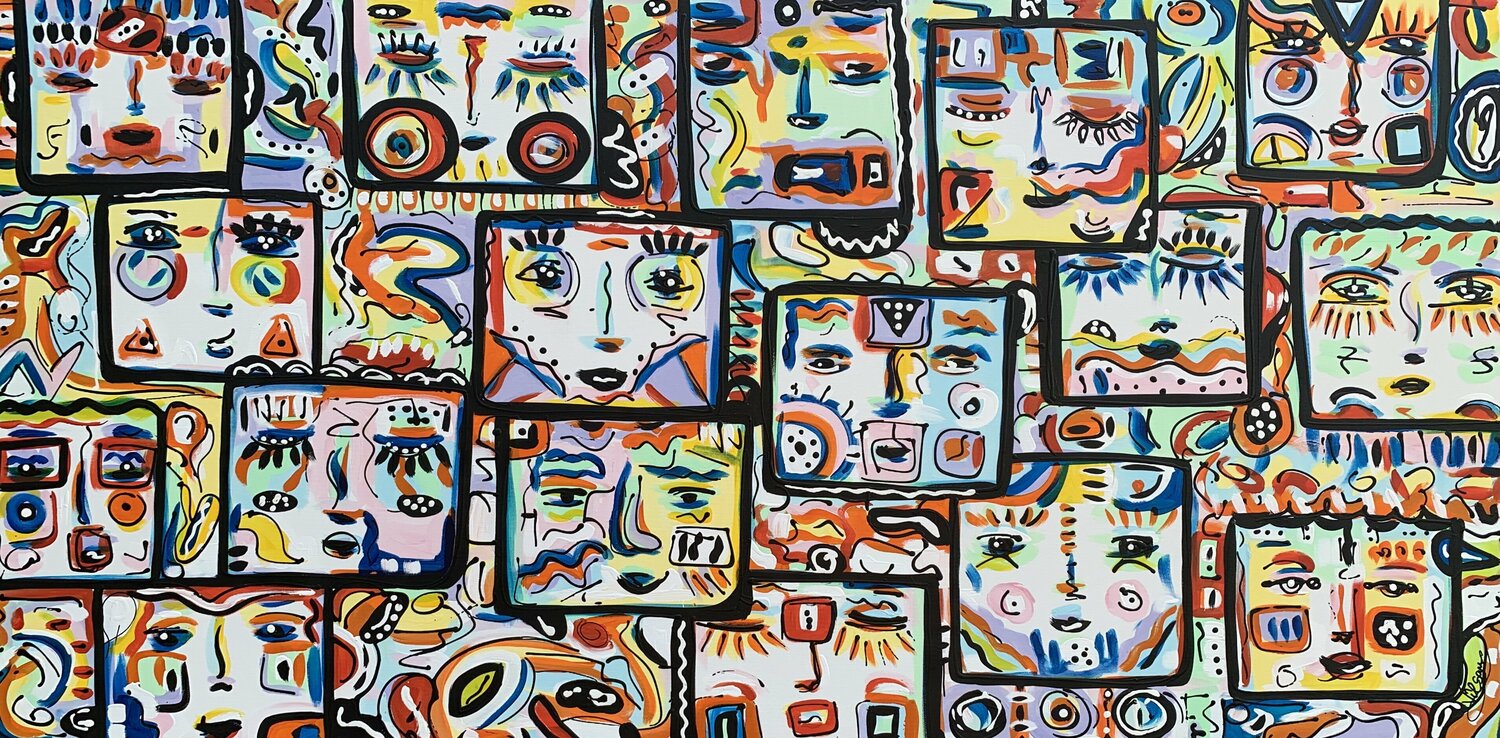 71''X 35''(180X90CM), Free Spirits 7 Veronica Vilsan Originalgemälde zu verkaufen