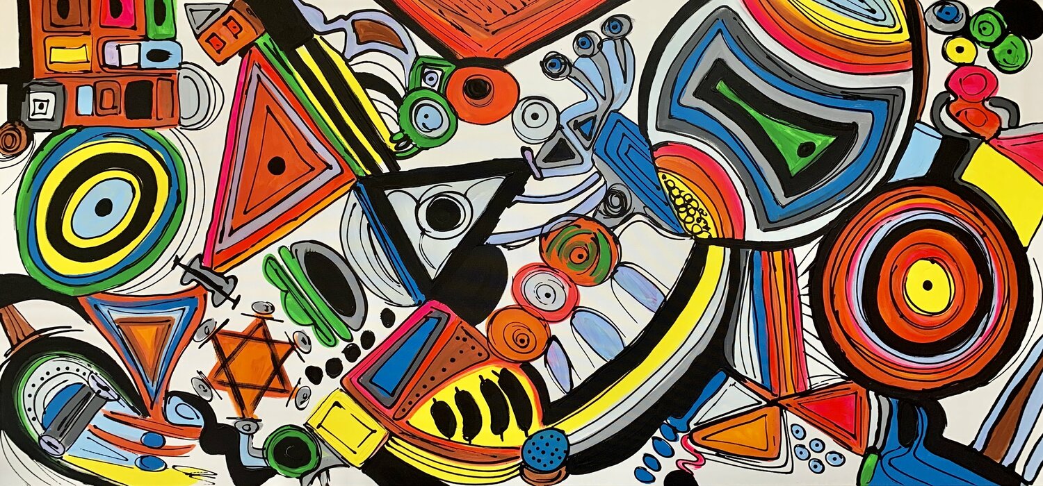 71''x 33''(180x85cm), Life in Colors 23 Veronica Vilsan Originalgemälde zu verkaufen