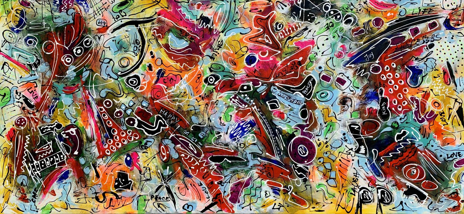 71''x 33''(180x85cm), Life in Colors 30 Veronica Vilsan Originalgemälde zu verkaufen
