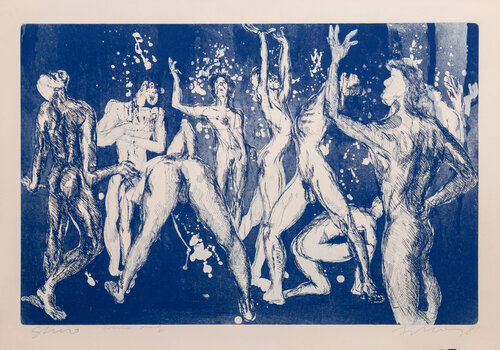 Shower (Blue)  by Rainer Fetting, Print for Sale on Singulart