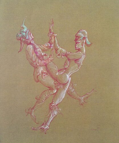 Tango érotique, Lithographie signée von Leonor Fini, Druck kaufen auf Singulart