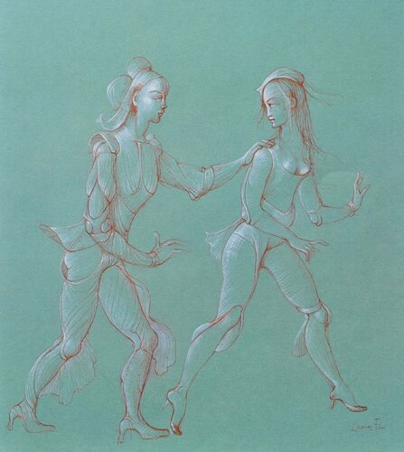 Couple en promenade van Leonor Fini, Afdruk te koop op Singulart